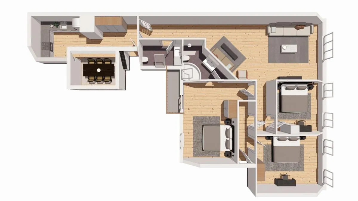 Image 5 of Bright 3BR Flat with Balcony and Amazing Lake View