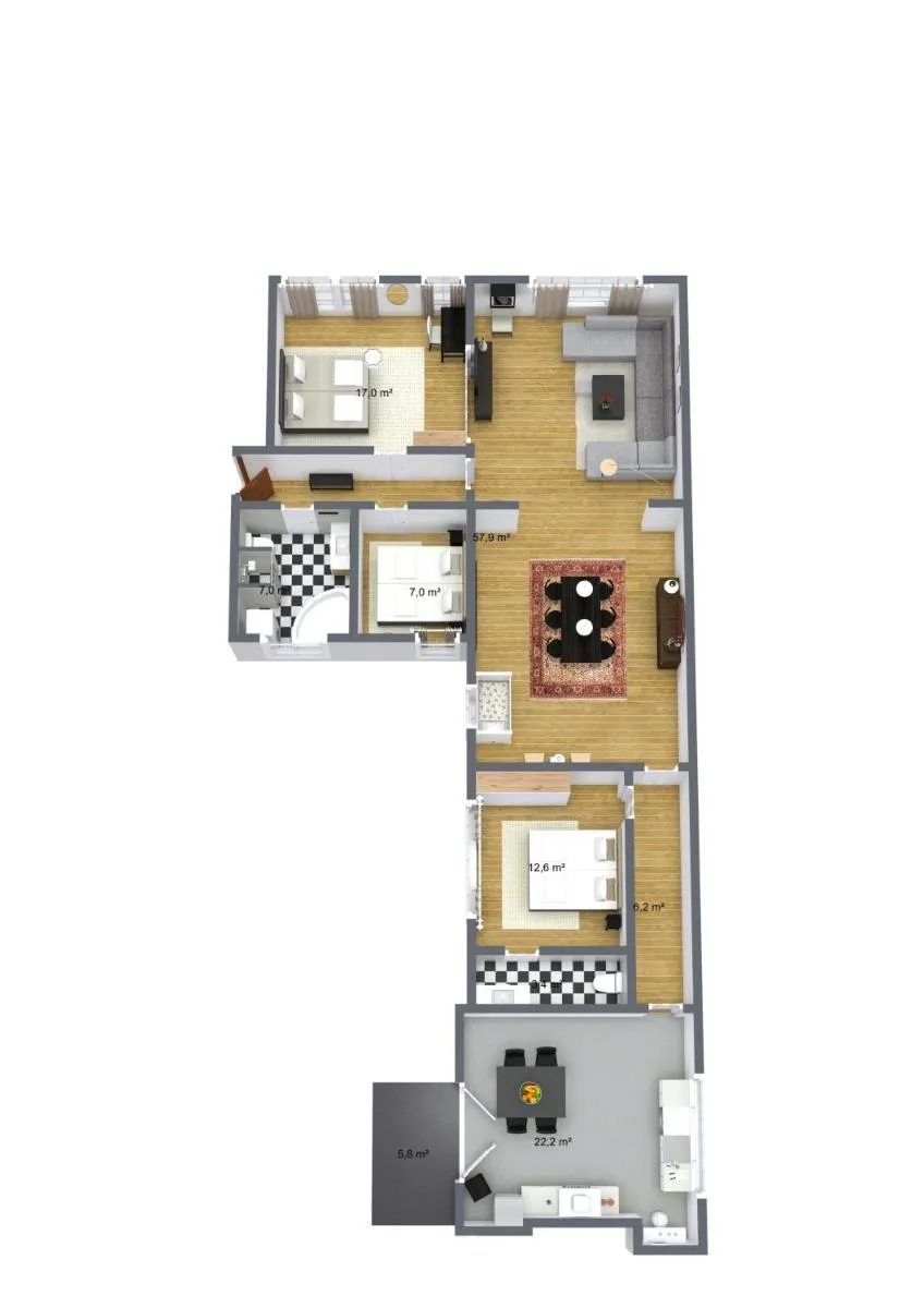 Image 3 of Large & Bright 3BR Flat w Whirlpool Near Metro